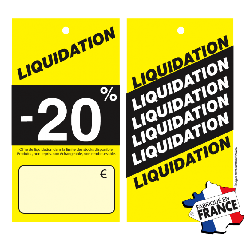 Etiquettes Liquidation pourcentage Noire 250 ex