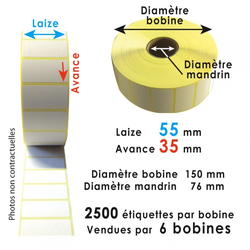 pour imprimantes d/étiquettes 8 Rolls blanc Lot de 20 rouleaux d/étiquettes thermiques directes de 10,2 x 15,2 cm 220 /étiquettes par rouleau