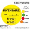 Etiquettes d'Inventaires Doubles étiquettes numérotées Fluo
