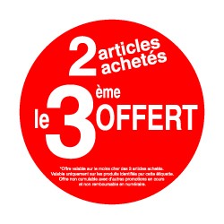 Etiquette adhésive 2 achetés le 3 eme offert